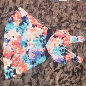 Open side, V-neck, watercolor dress